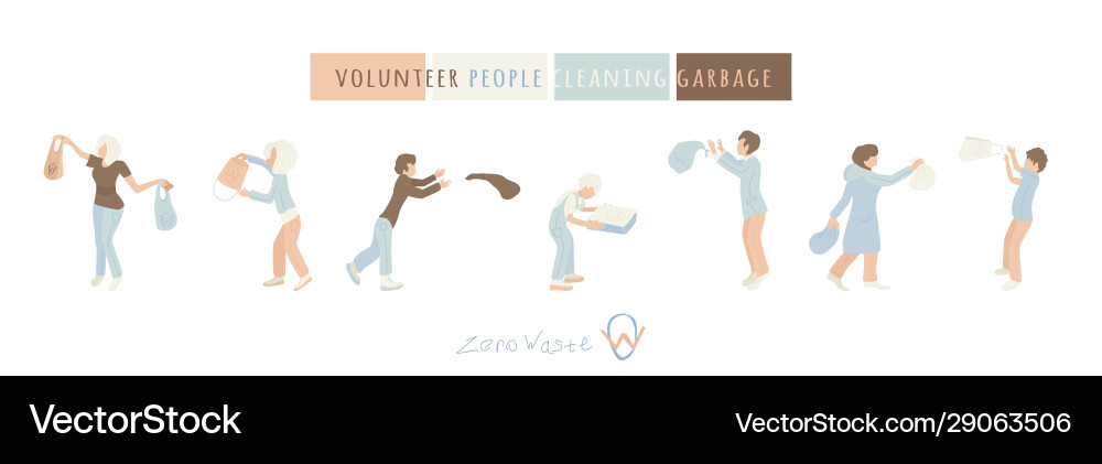 Waste sorting with man Vector Image