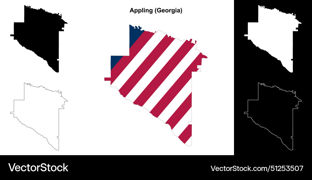 Appling outline map Royalty Free Vector Image - VectorStock