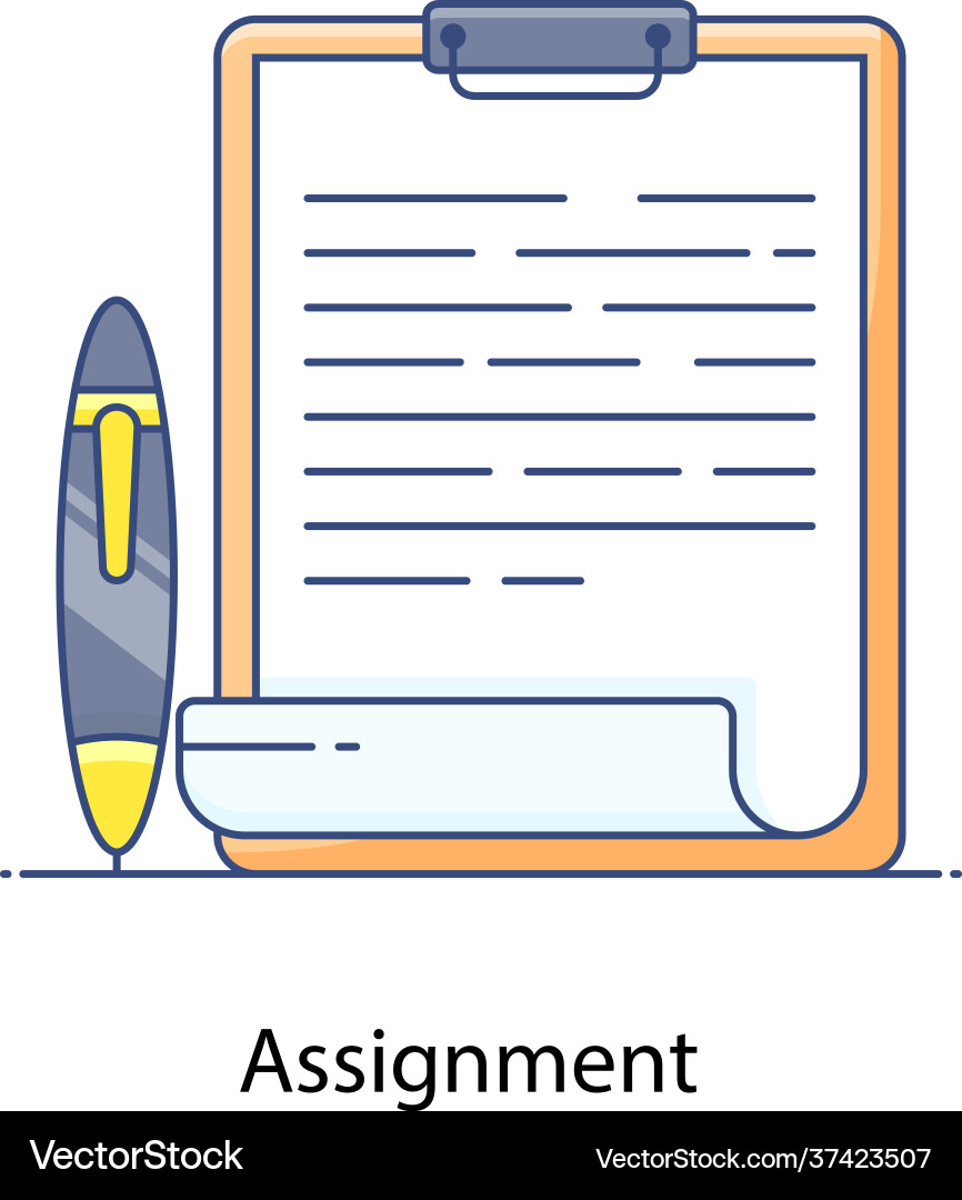 Assignment vector image