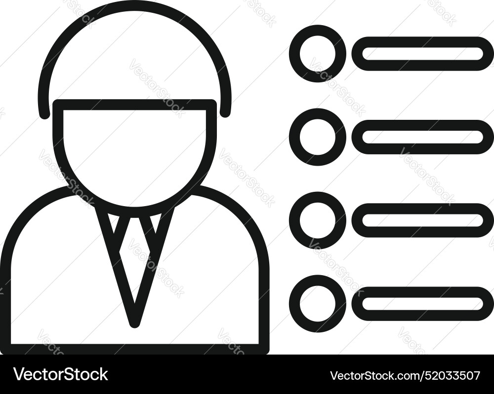 Businessman character choosing option from list Businessman character choosing option from list vector image