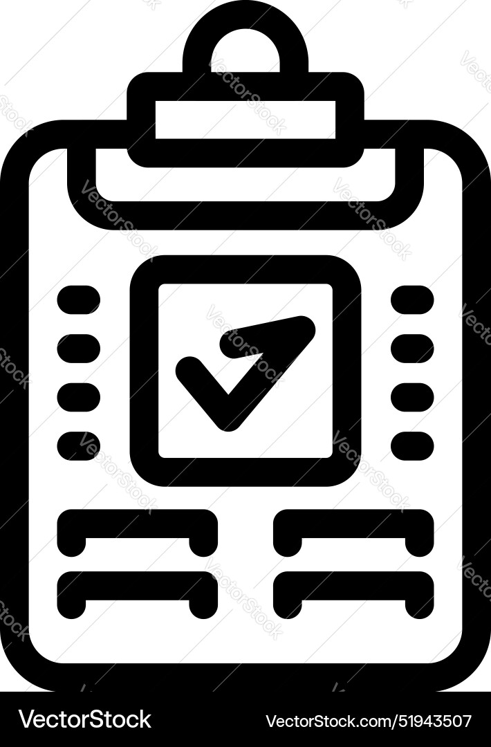 Clipboard showing completed task on checklist icon Clipboard showing completed task on checklist icon Vector Image