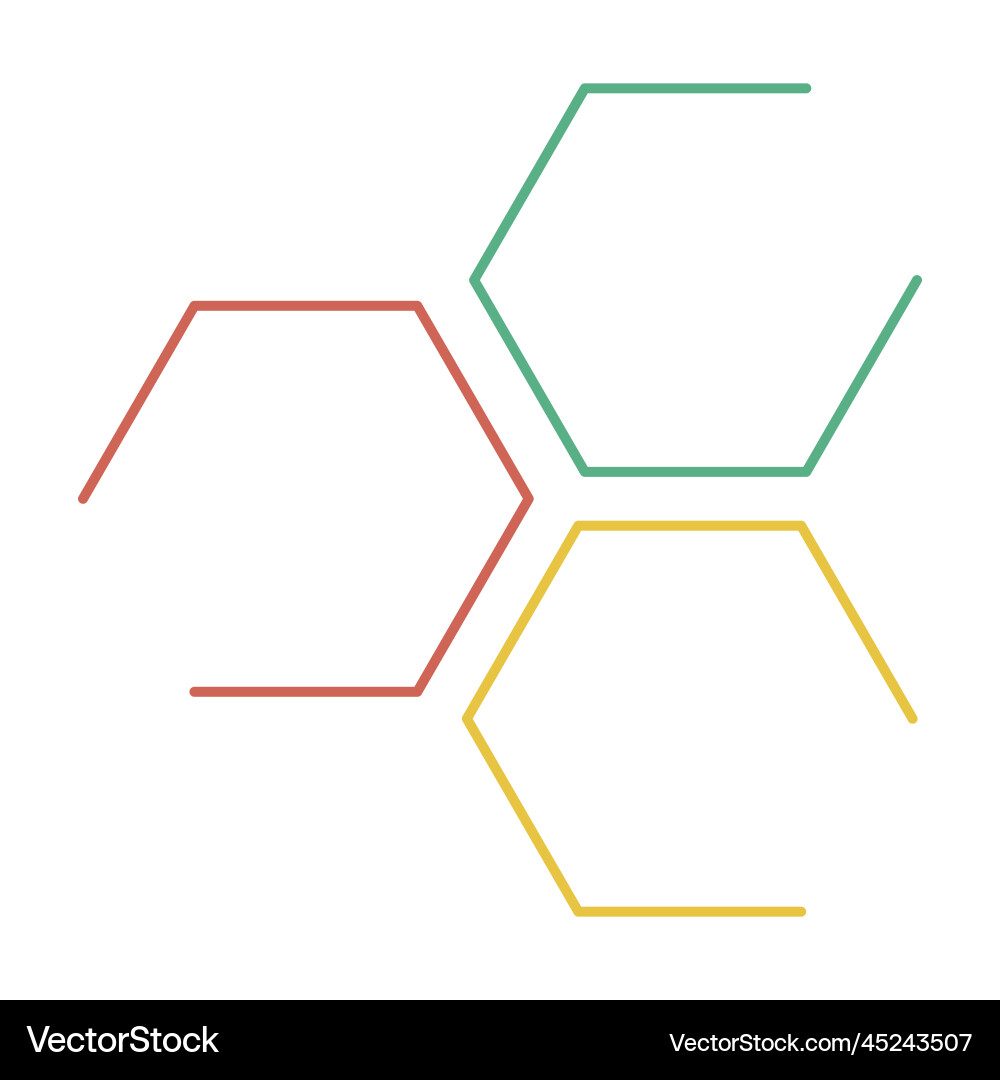 Colourful hexagons design element Colourful hexagons design element vector image