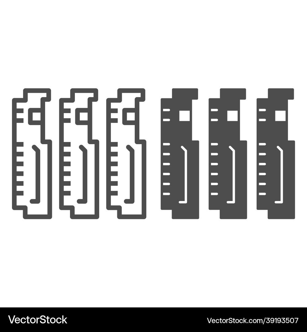 Compact pcb three part line and solid icon Compact pcb three part line and solid icon vector image