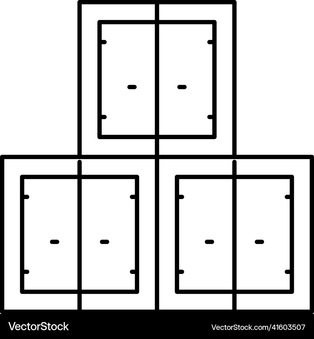 Container stack port line icon Vector Image