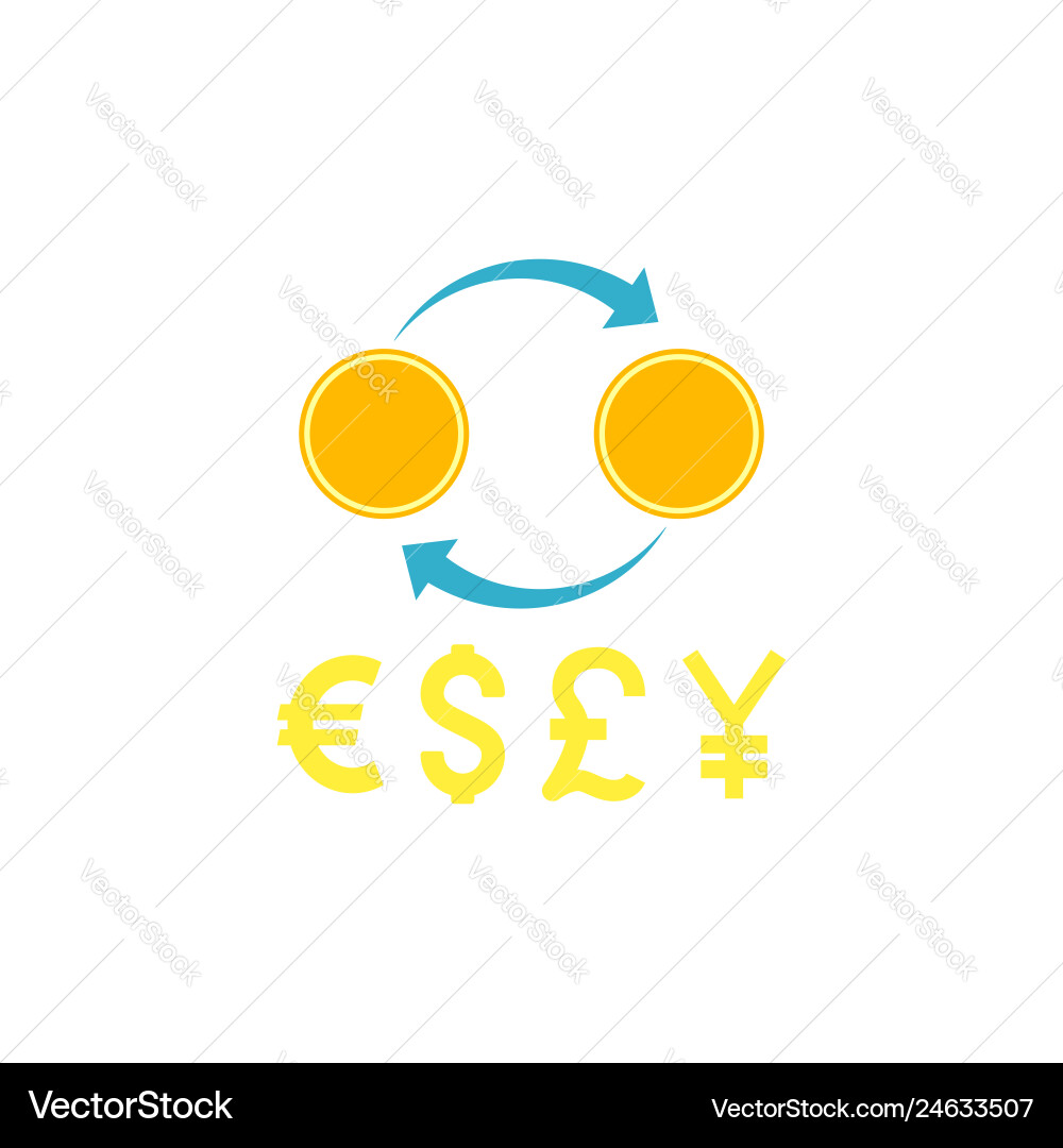 Currency exchange flat icon Currency exchange flat icon vector image