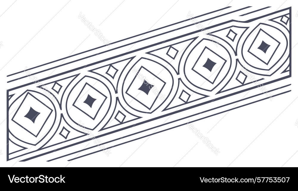 Elegant geometric pattern border with circles vector image