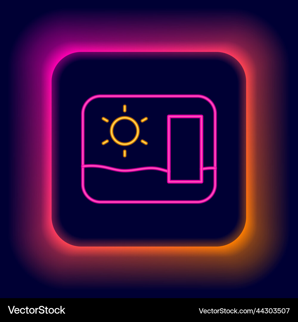 Glowing neon line travel postcard icon isoliert Glowing neon line travel postcard icon isoliert vektorbild