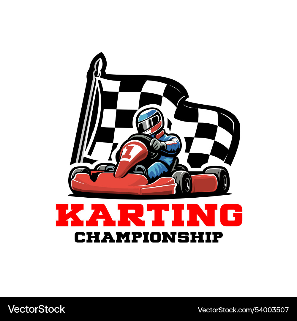 Go Kart Racing Logo - Speed & Action vector image