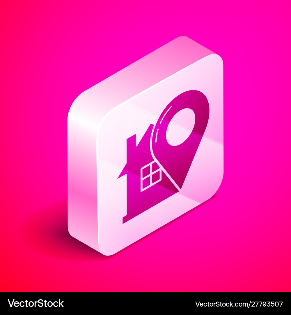 Isometric map pointer with house icon isolated Isometric map pointer with house icon isolated vector image