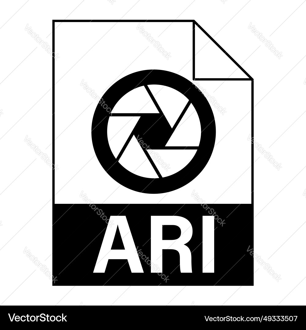 Modern flat design of ari file icon for web Modern flat design of ari file icon for web vector image
