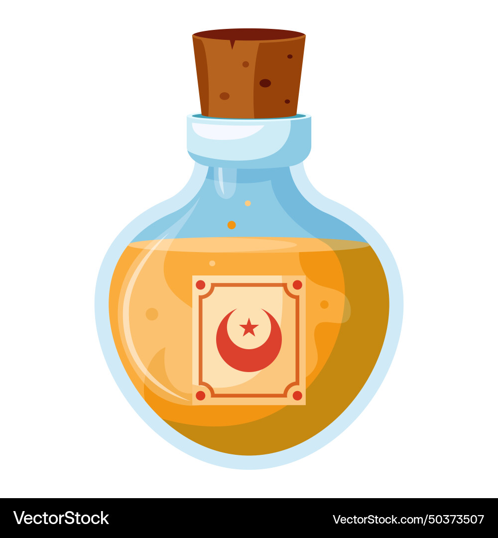 Orange potion in a flask Orange potion in a flask vector image