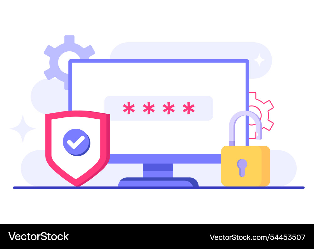 Password secure access data protection cyber Password secure access data protection cyber Vector Image