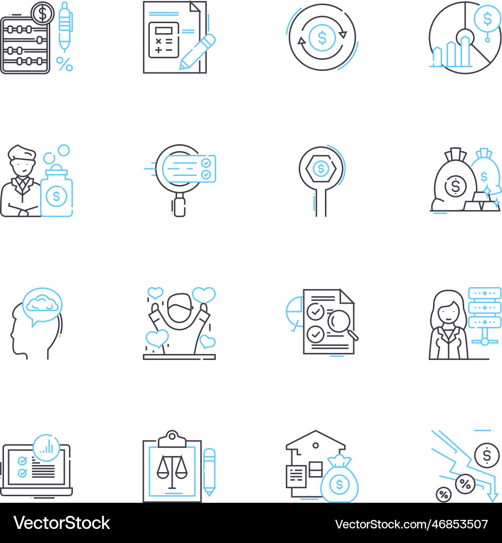 Peer-to-peer commerce linear icons set Peer-to-peer commerce linear icons set Vector Image