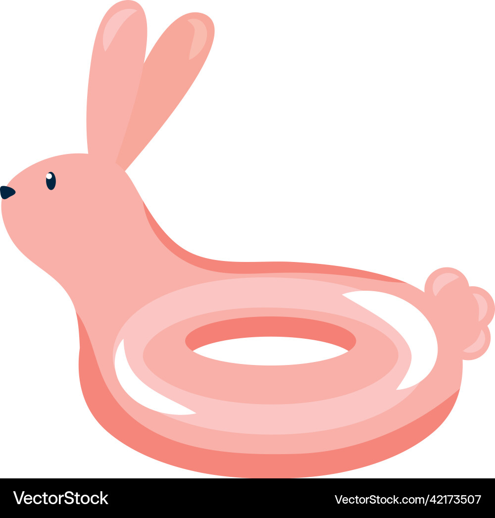 Rabbit pool ring float vector image