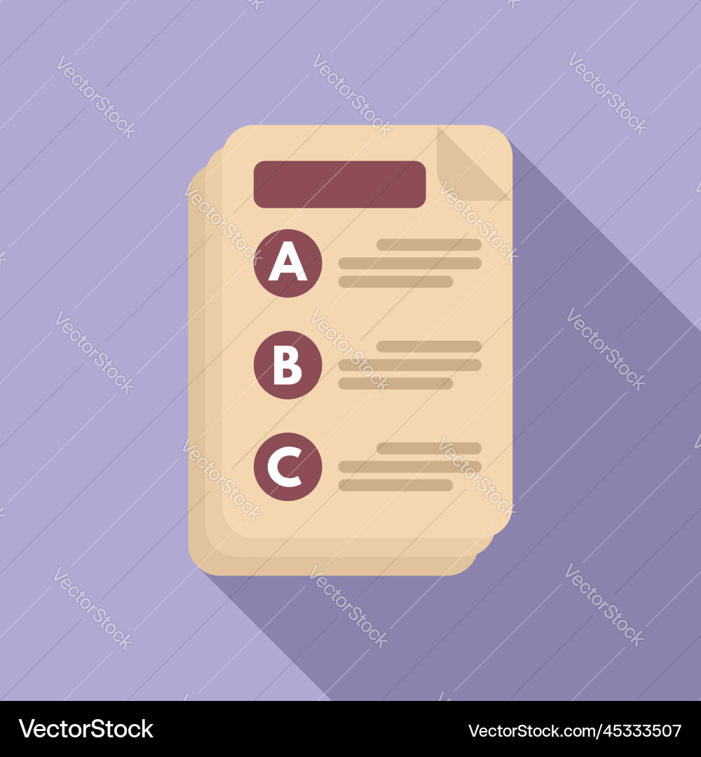 Task schedule paper icon flat event time Task schedule paper icon flat event time vector image