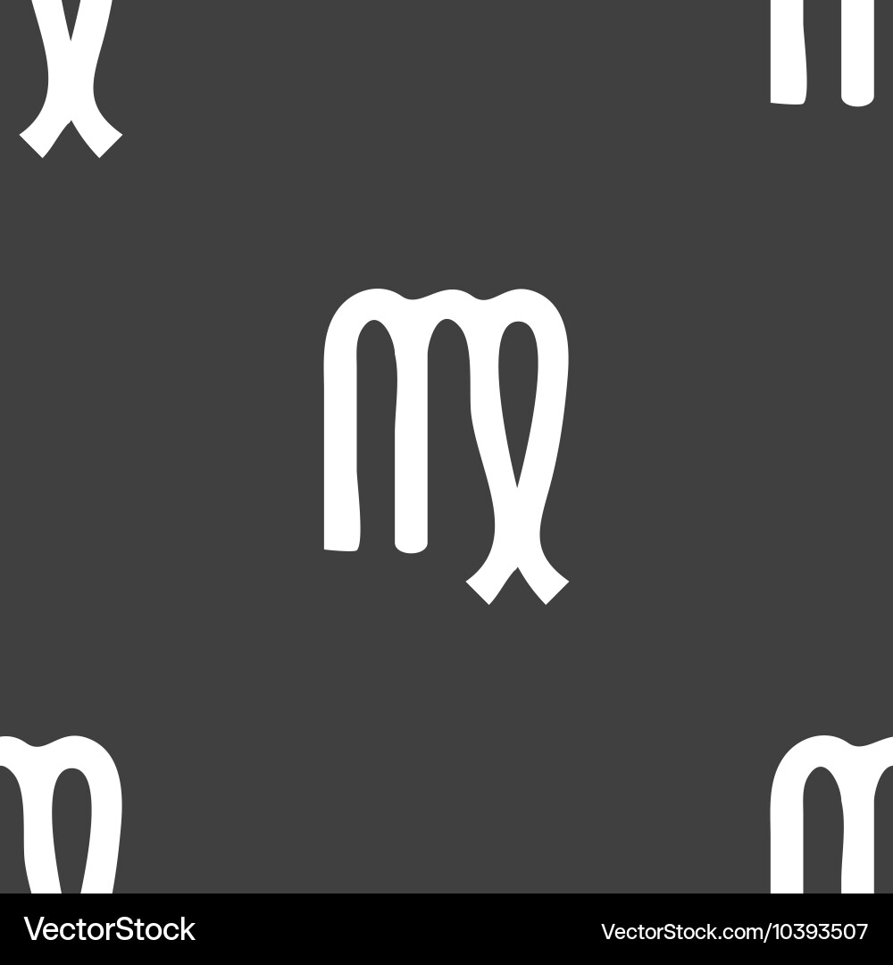 Virgo sign seamless pattern on a gray background Vector Image