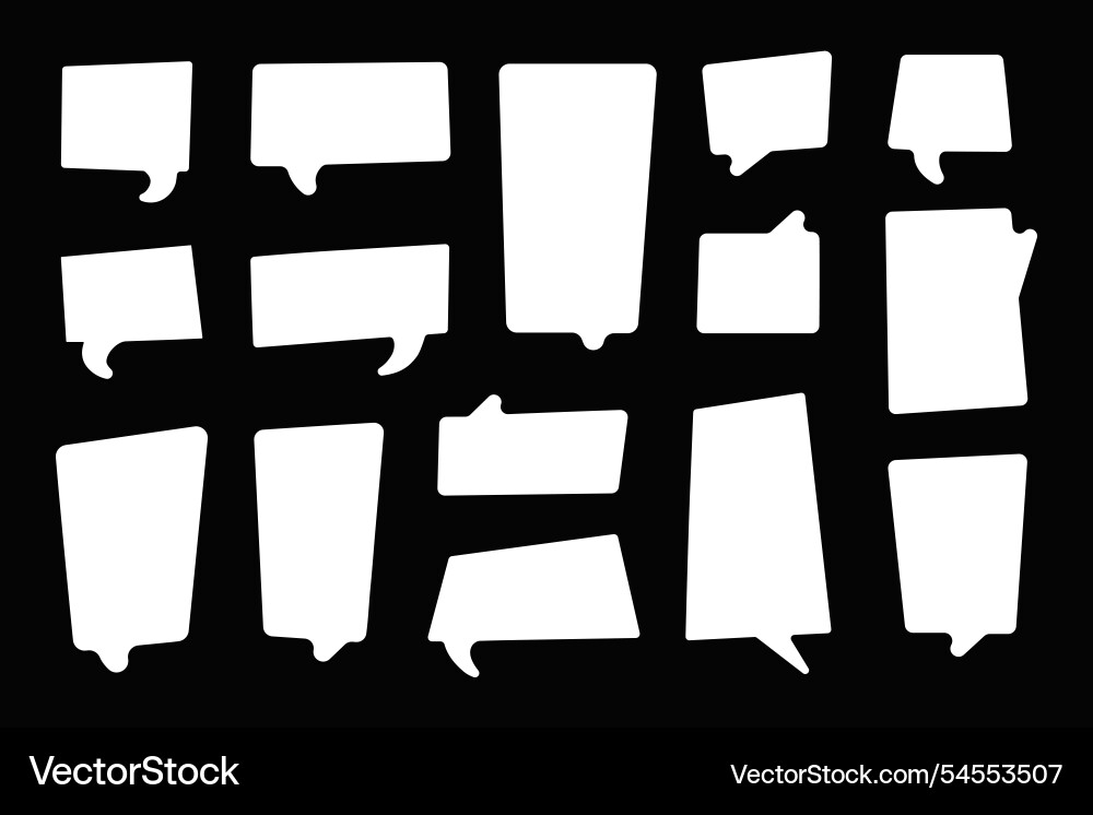 White text boxes and speech bubbles bold frames White text boxes and speech bubbles bold frames vector image