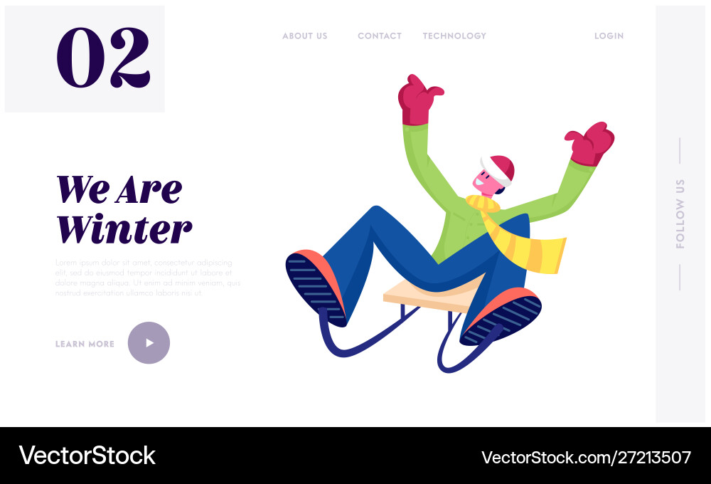 Wintertime vacation leisure and recreation website Wintertime vacation leisure and recreation website vector image