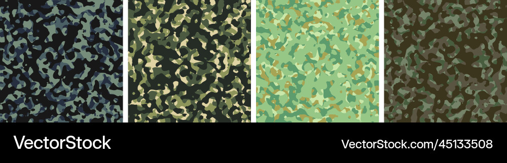 4 camouflage background set pattern design army 4 camouflage background set pattern design army vector image