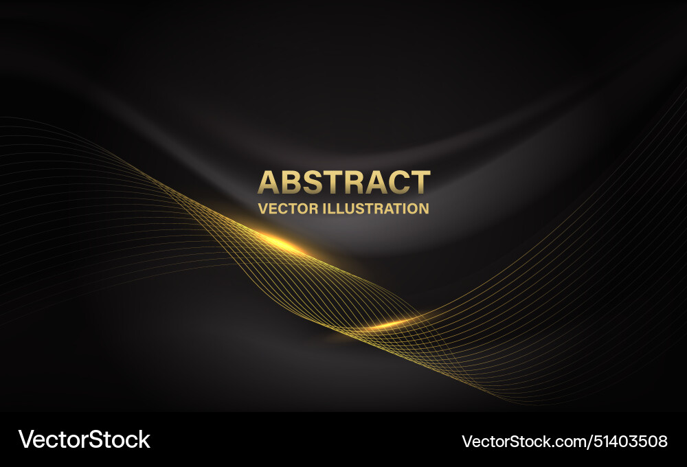 Abstract gold wave curve black luxury premium Abstract gold wave curve black luxury premium Vector Image