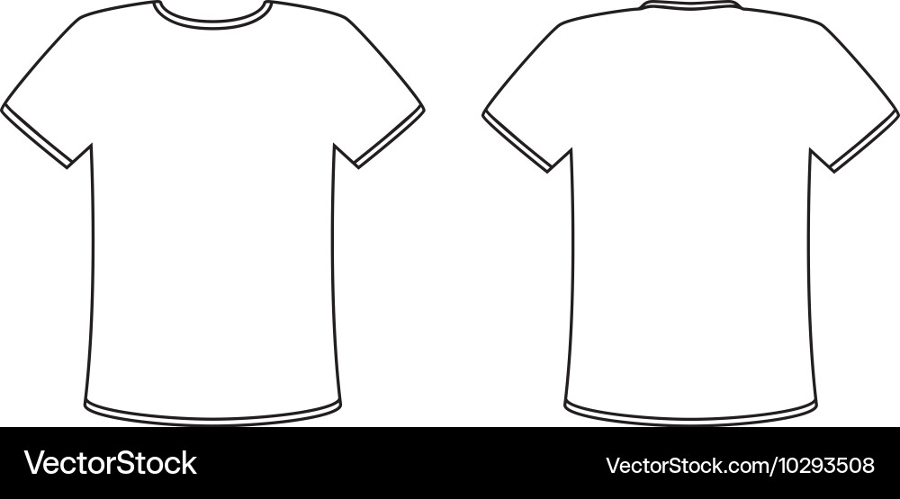 Blank front and back t-shirt design template set vector image