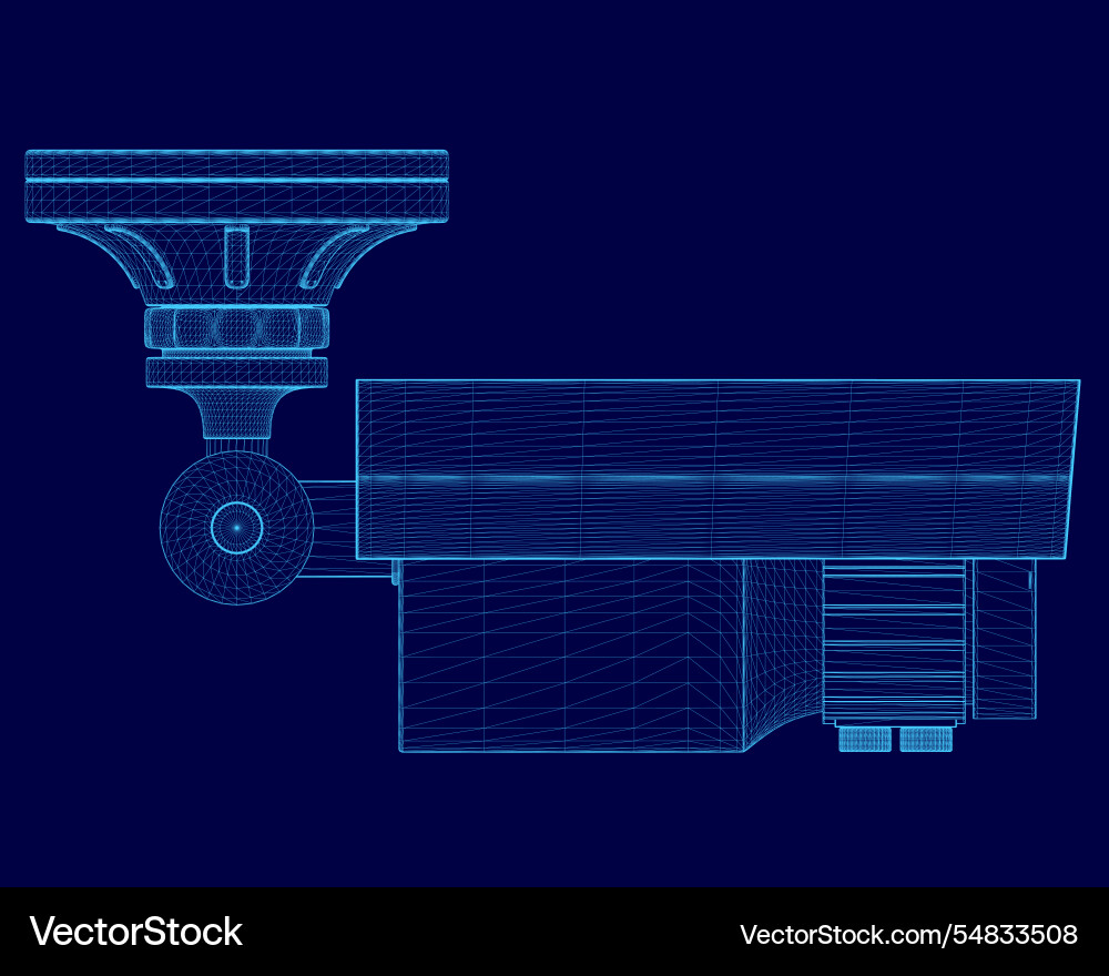 Blue drawing of a camera lens Blue drawing of a camera lens vector image