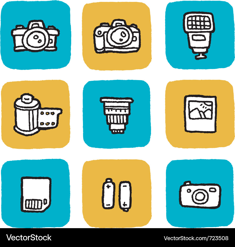 Cartoon Camera Icons Vector Image