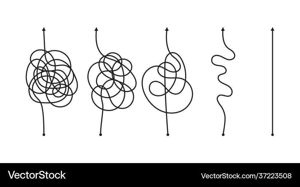 Chaos simplifying problem solving and business Chaos simplifying problem solving and business vector image