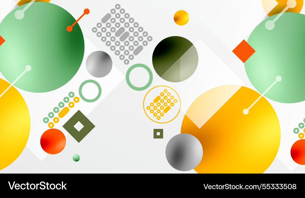 Circles and elements geometric abstract background Vector Image