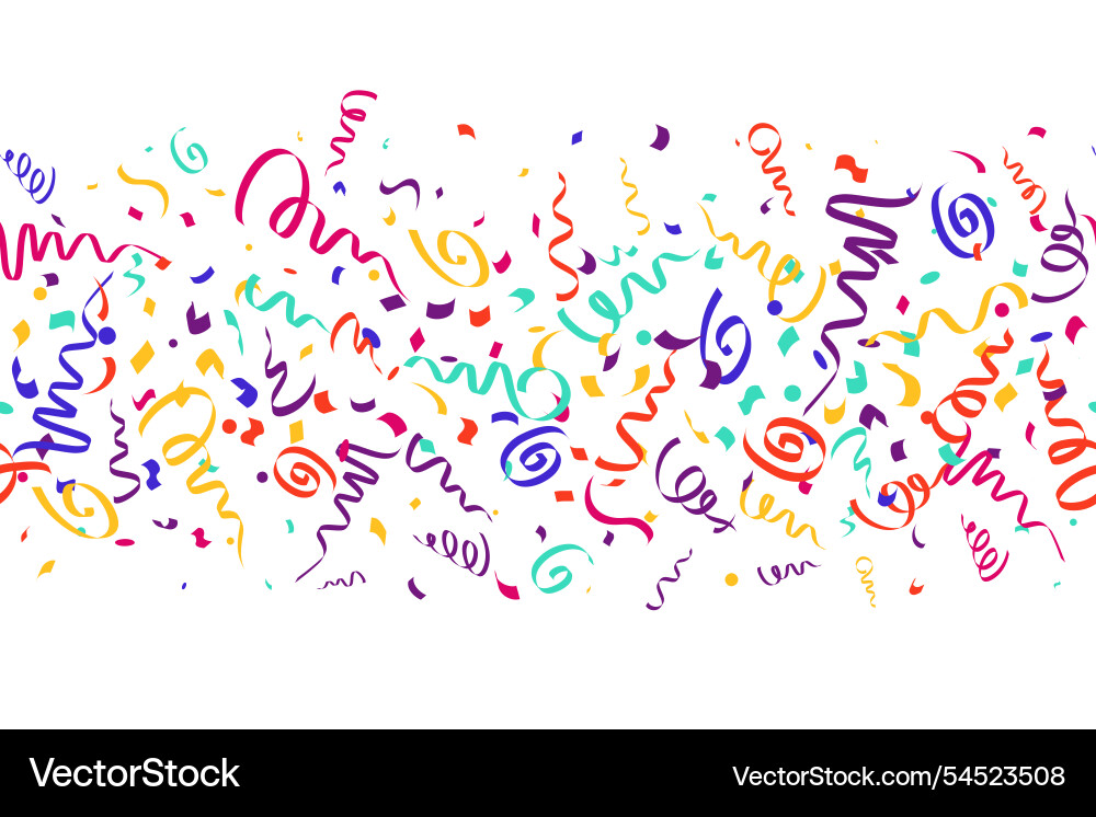 Confetti border isolated on white Confetti border isolated on white vector image