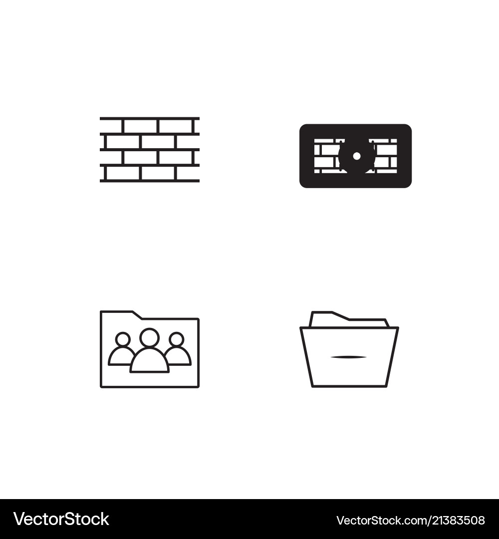 Cyber security linear icons set simple outline vector image