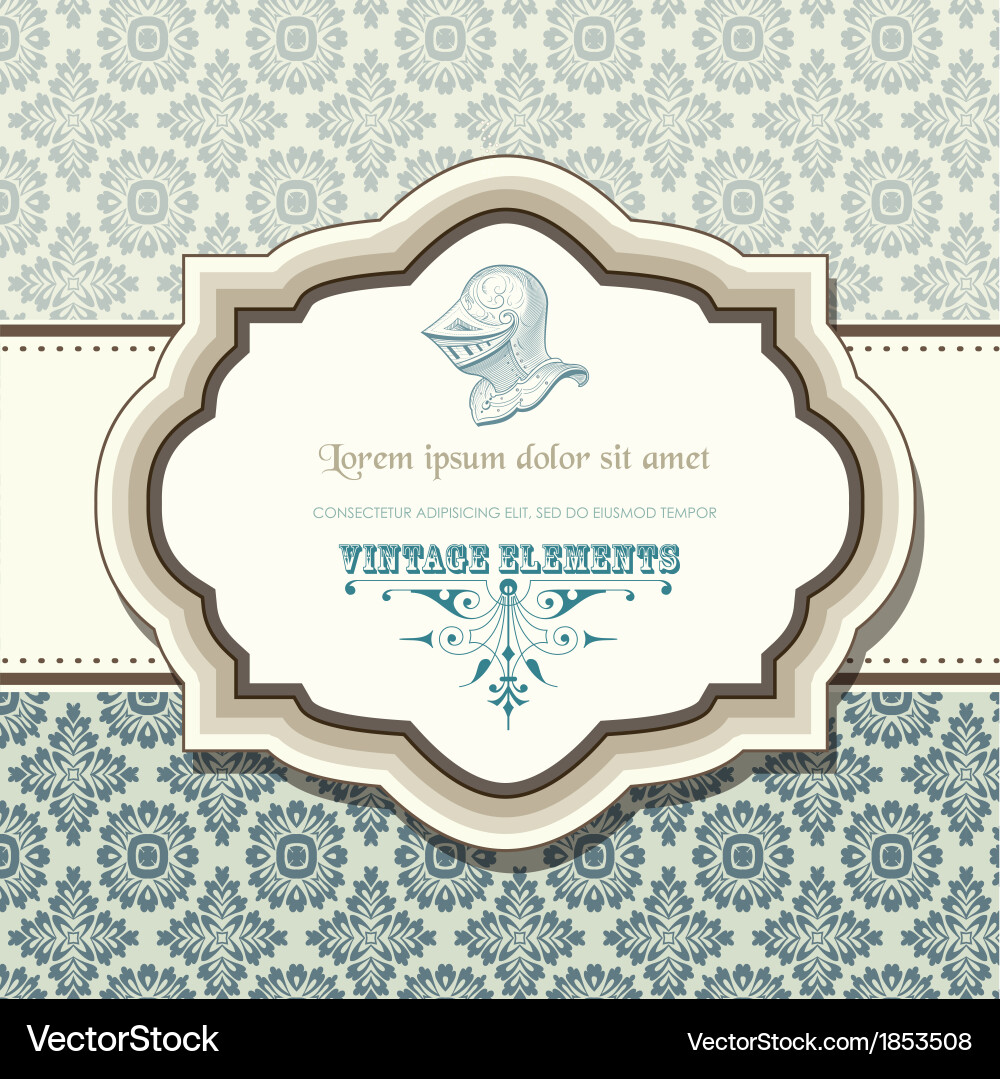 Damask Pattern Card Vector Image