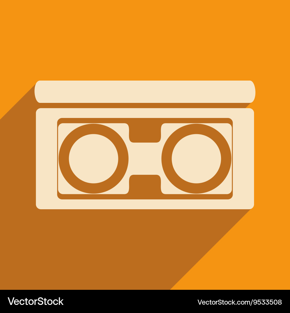 Flat with shadow icon and mobile application video vector image
