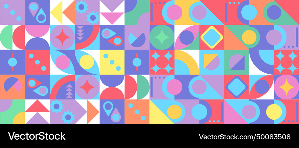 Geometric minimal pattern mosaic simple colorful Vector Image