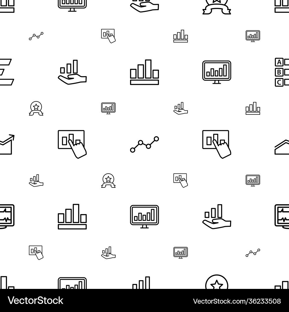 Graph icons pattern seamless white background Vector Image