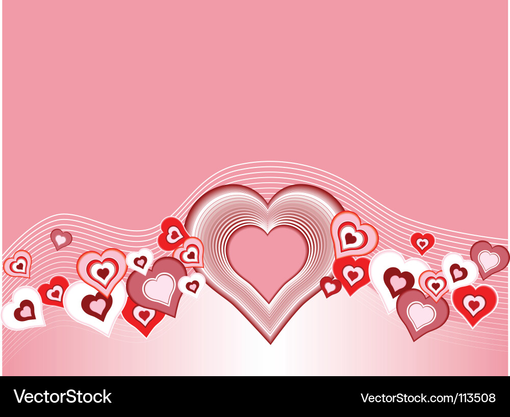 Heart and wave background Vector Image