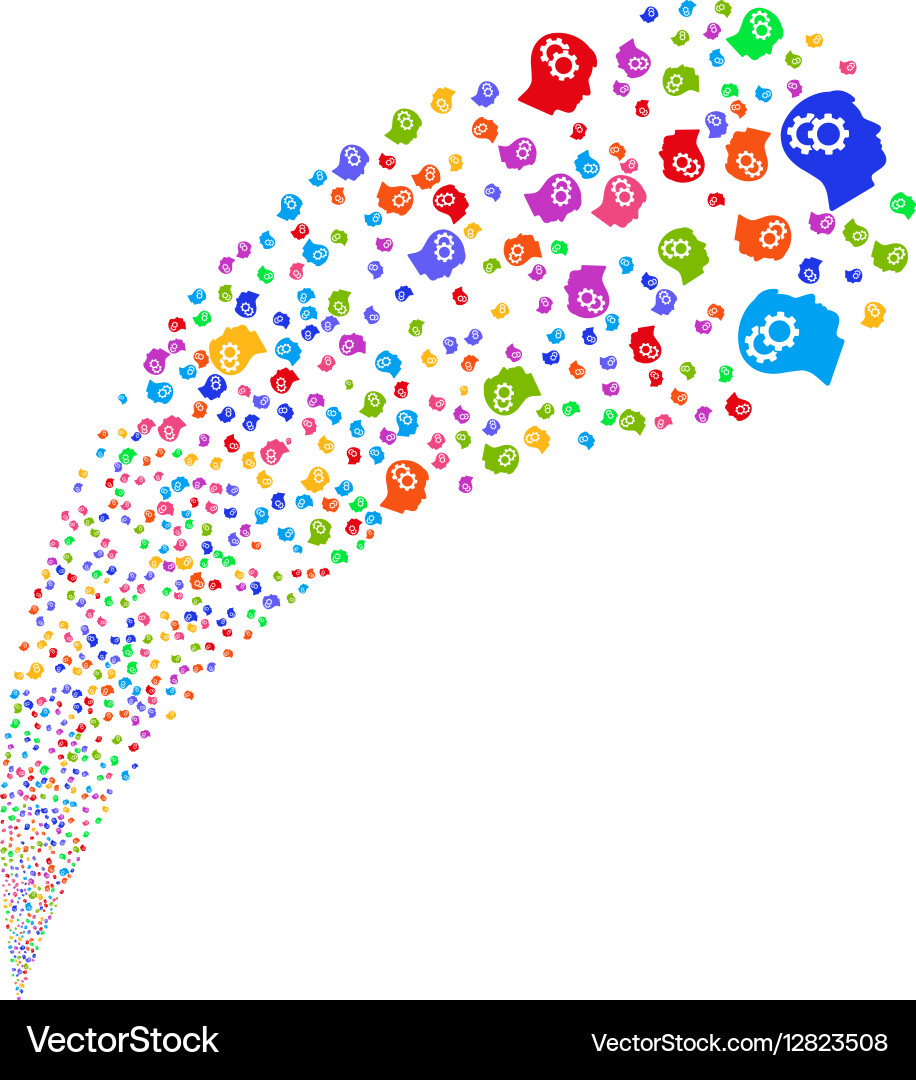 Intellect gears source stream vector image