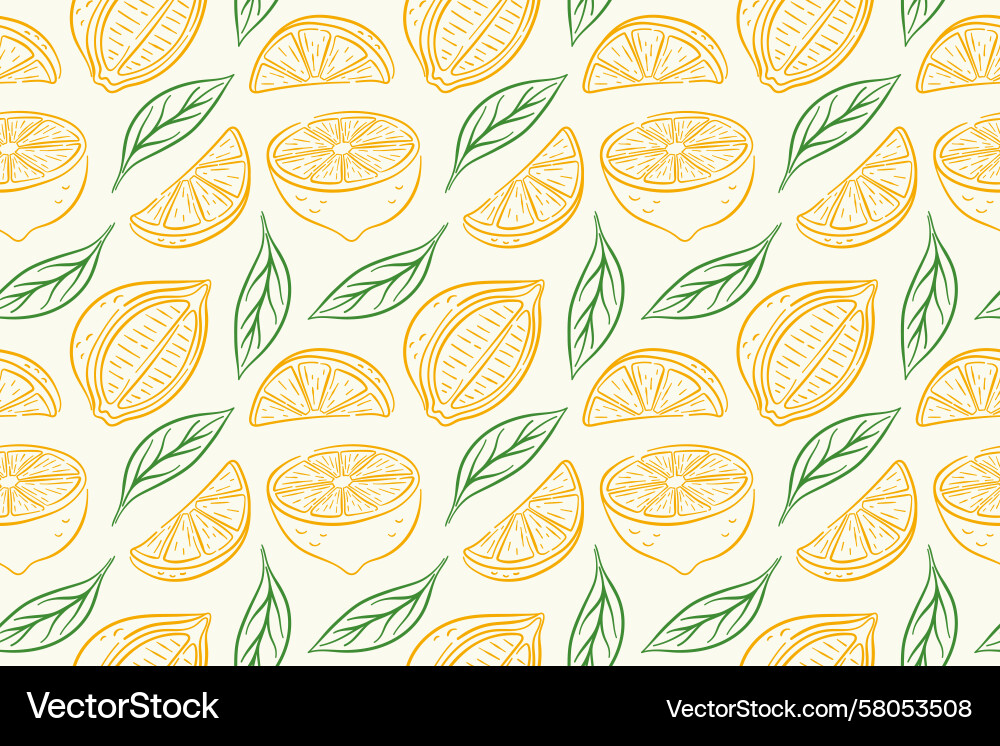 Lemon Slice Pattern Vector Image