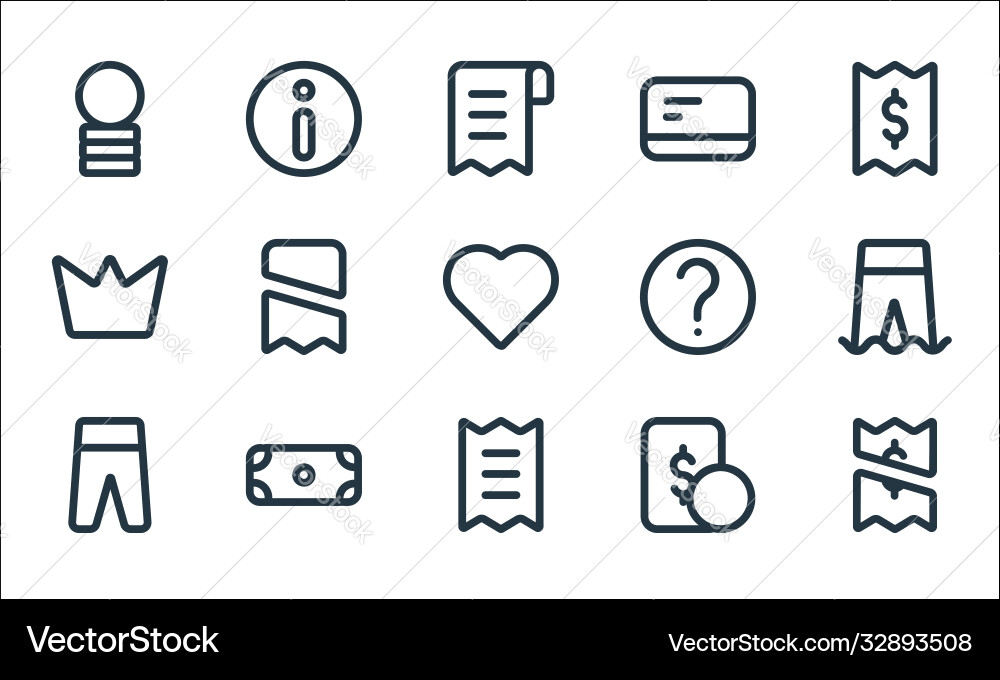Marketplace line icons linear set quality Marketplace line icons linear set quality Vector Image