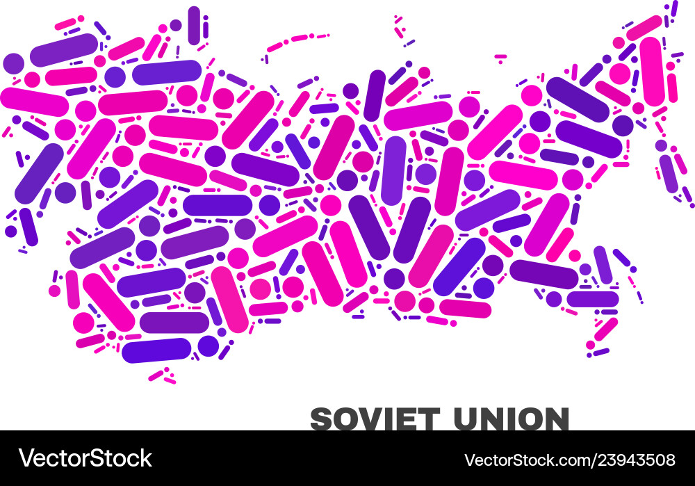 Mosaic soviet union map of dots and lines Mosaic soviet union map of dots and lines Vector Image