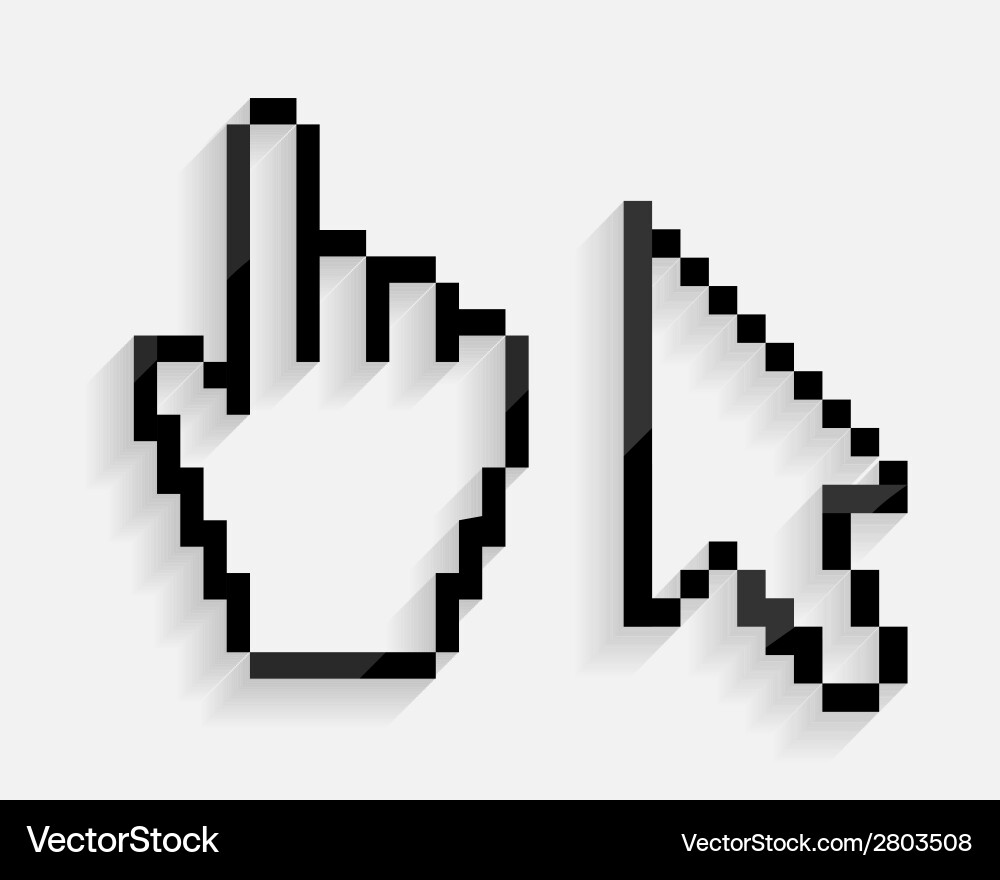Mouse Cursor Hand and Arrow Set vector image