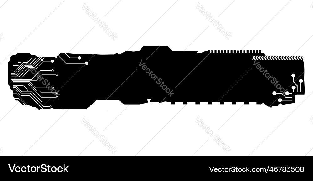 Rectangular design element silhouette in tech vector image