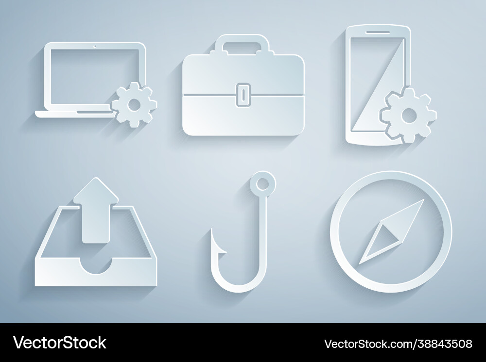 Set fishing hook setting on smartphone upload Set fishing hook setting on smartphone upload Vector Image