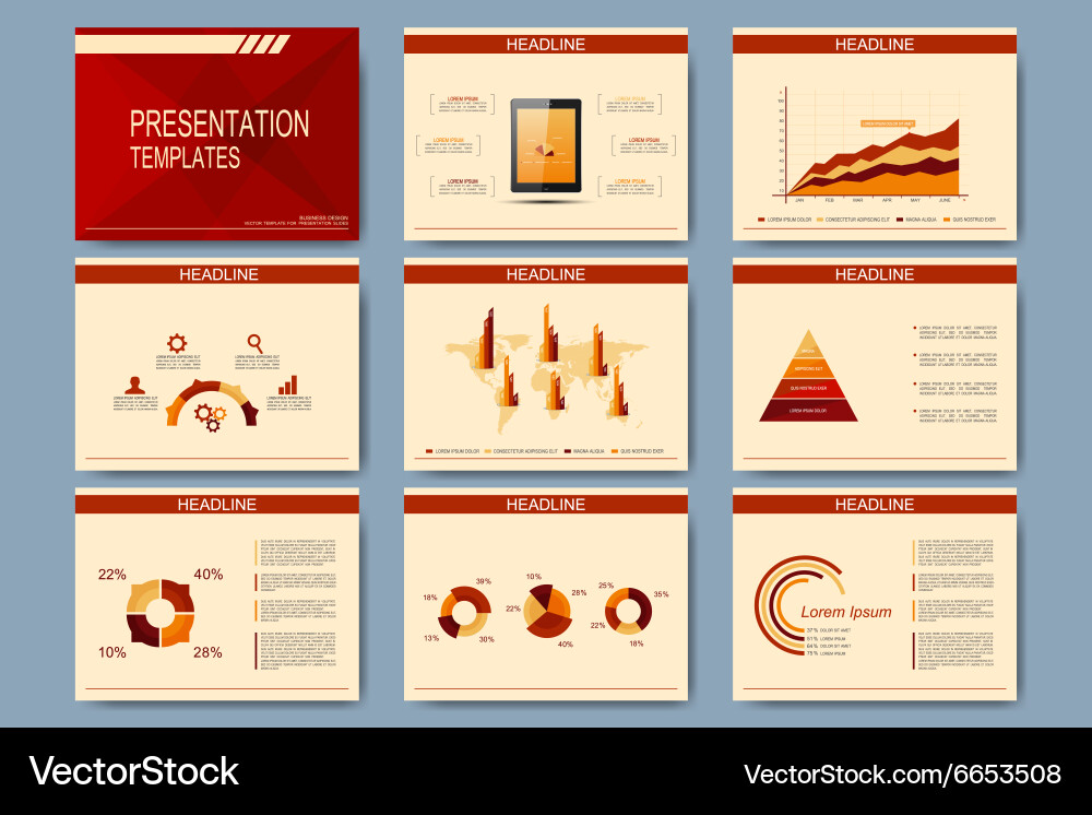 Set of templates for presentation slides vector image
