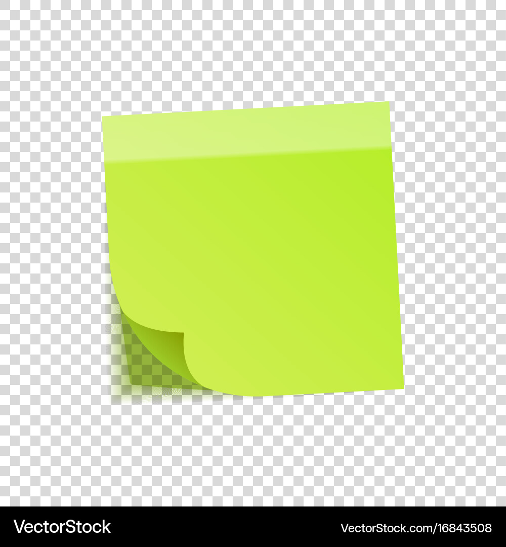 Sticky note with shadow isolated on transparent Vector Image