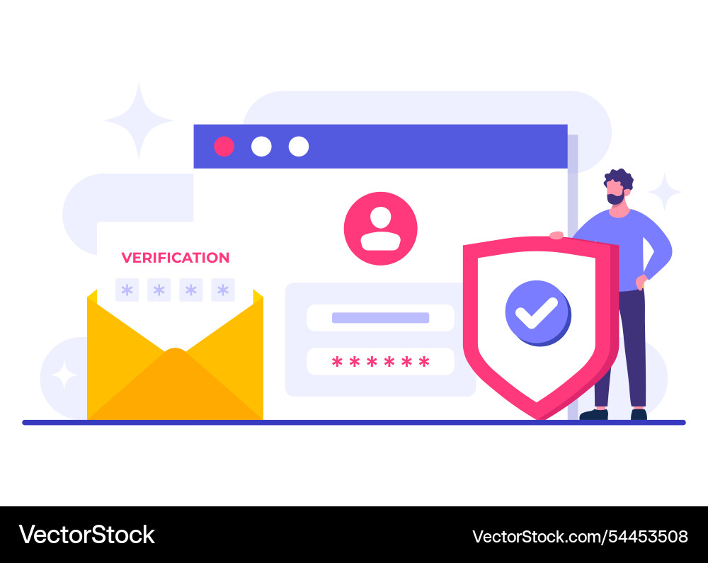 Two-step verification flat template otp Two-step verification flat template otp vector image