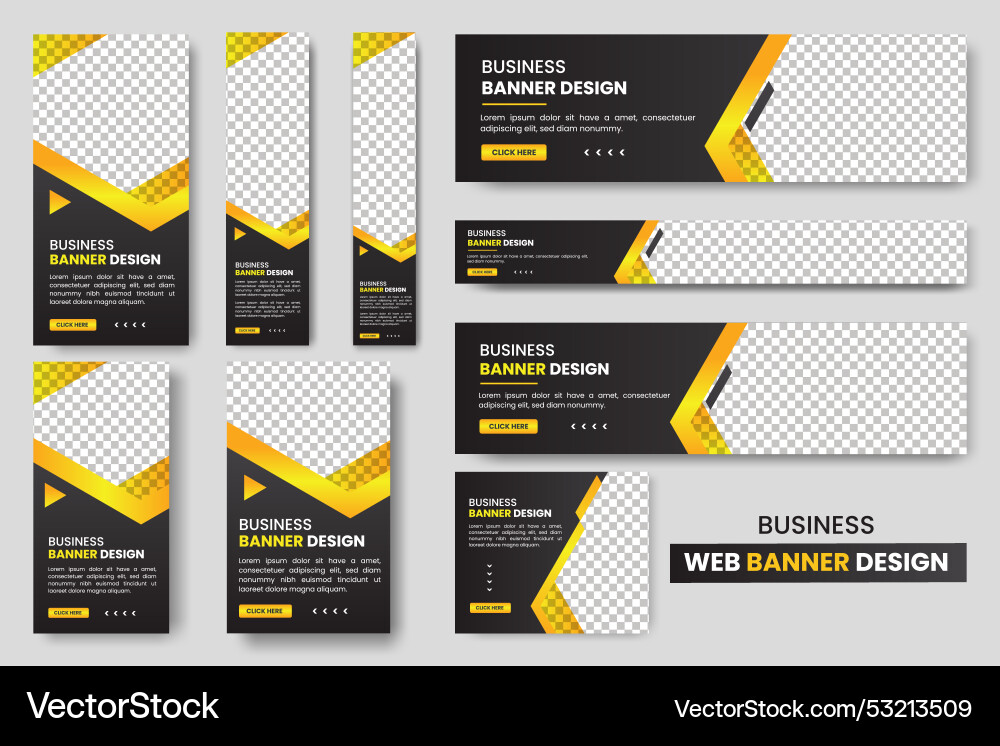 Abstract banner design web template set vector image