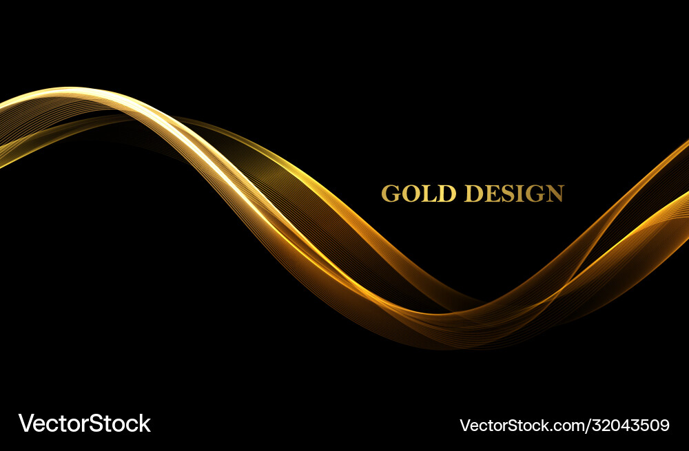 Abstract shiny color gold wave design element Abstract shiny color gold wave design element vector image