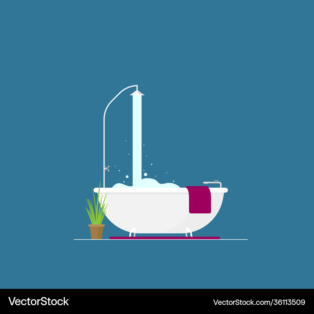 Bath flat for web and design Vector Image