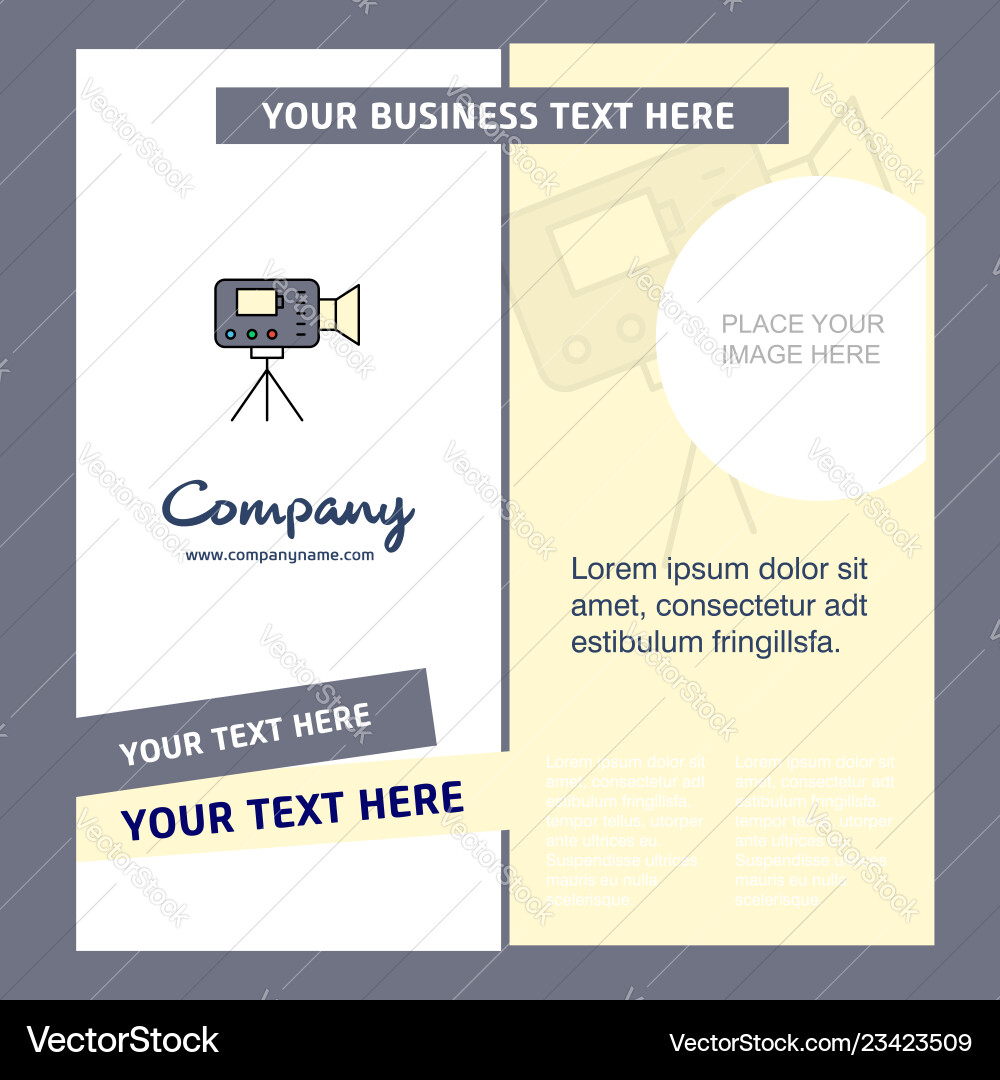 Camcoder company brochure template business Camcoder company brochure template business Vector Image